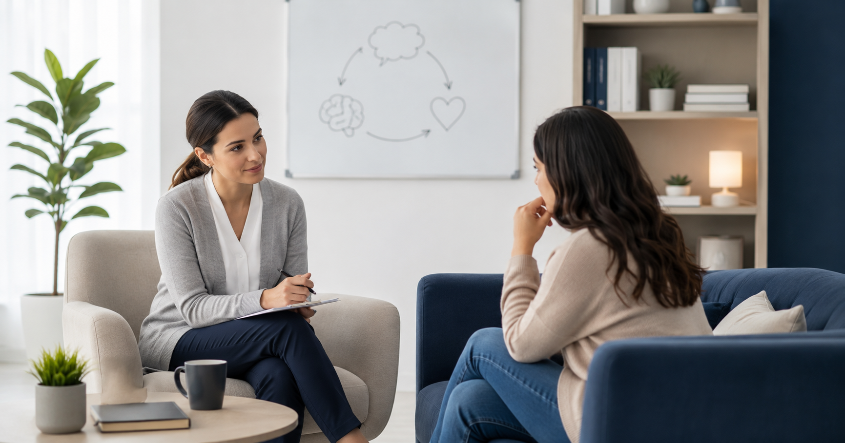 How CBT Can Help You Understand Avoidance during a psychotherapy session with a therapist and patient